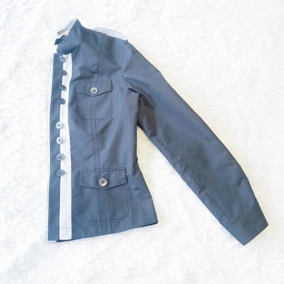St. John Black Military Style Button Down Jacket Front Pockets SZ2 - Picture 6 of 9